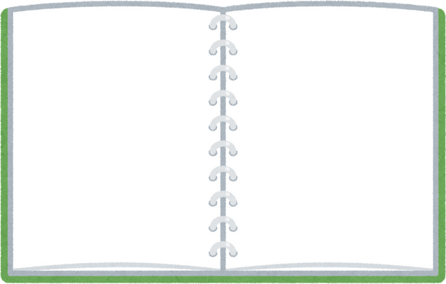 Illustration of an Open Blank Loose-Leaf Notebook